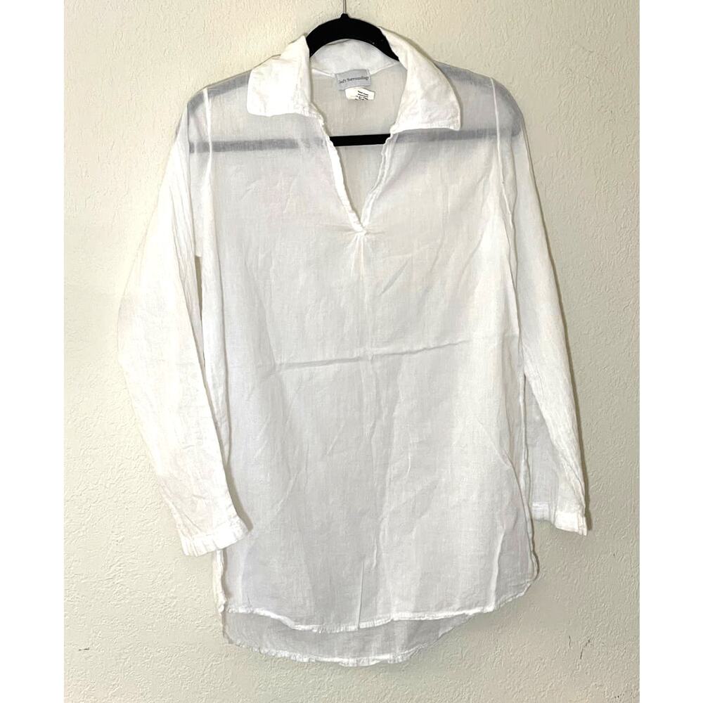 Soft Surrounding Cotton White Lightweight Sheer Tunic Top~Made in Italy SIZE PXS
